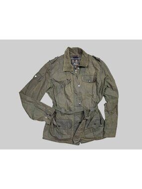 Barbour Amelia Flyweight Wax Jacket Olive Belted UK 10 US 6 Made in England